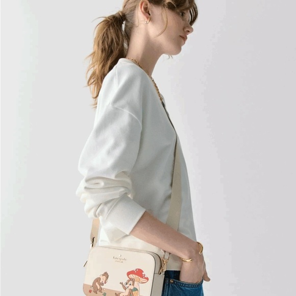 Kate Spade Chip and Dale Disney Sparkling Cream Crossbody Bag - Picture 6 of 8